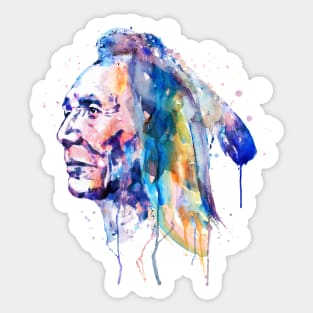 Sioux Warrior Watercolor Sticker